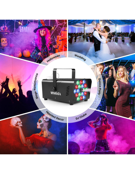 Máquina de Niebla MOSFiATA 600W con 18 Luces LED RGB