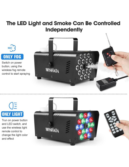 Máquina de Niebla MOSFiATA 600W con 18 Luces LED RGB