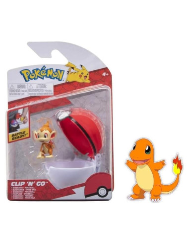 Figura de Acción Pokémon Chimchar con Poké Ball Clip 'N' Go
