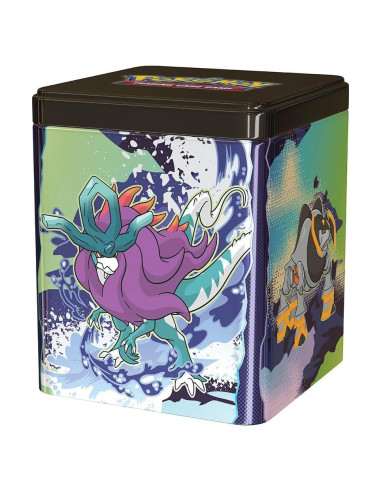 Lata Apilable Pokémon TCG - 3 Paquetes + Stickers Aleatorios