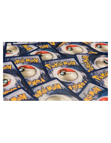 Lote de 150 cartas Pokémon variadas + lata coleccionista