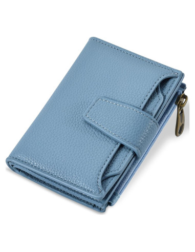 Billetera Compacta para Mujeres Airkit con Bloqueo RFID Azul