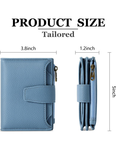 Billetera Compacta para Mujeres Airkit con Bloqueo RFID Azul Billetera Compacta para Mujeres Airkit con Bloqueo RFID Azul