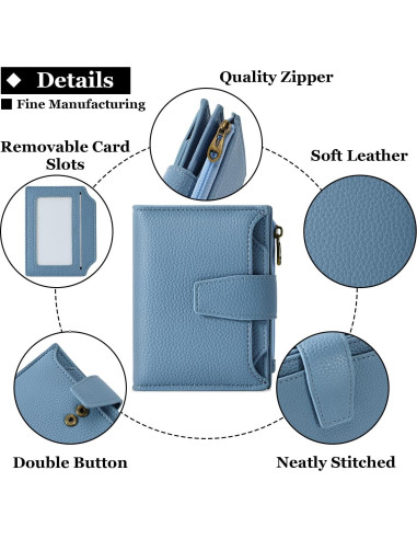 Billetera Compacta para Mujeres Airkit con Bloqueo RFID Azul