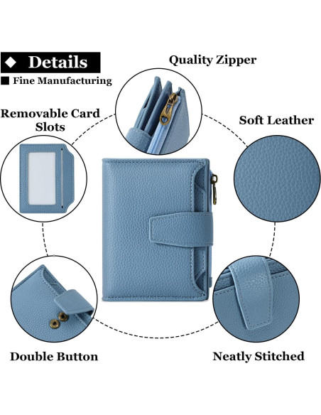 Billetera Compacta para Mujeres Airkit con Bloqueo RFID Azul Billetera Compacta para Mujeres Airkit con Bloqueo RFID Azul