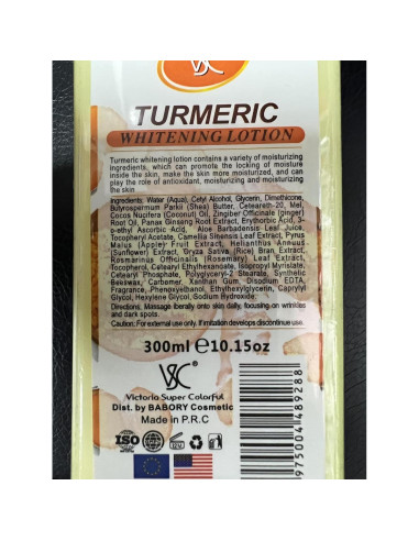 Loción de Cúrcuma Genérica 300ml - Hidratante Antienvejecimiento