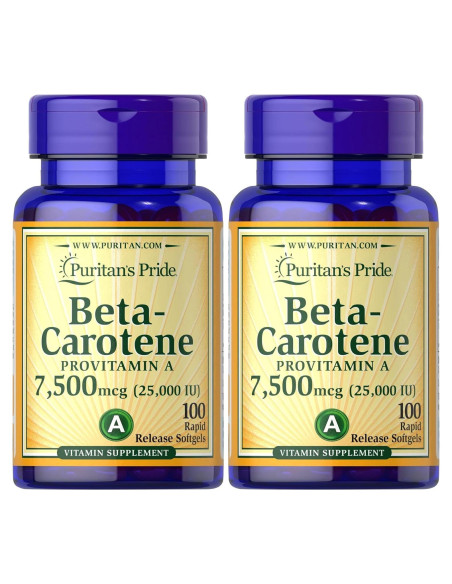 Beta Caroteno Puritan's Pride 100 Softgels Paquete de 2 Beta Caroteno Puritan's Pride 100 Softgels Paquete de 2