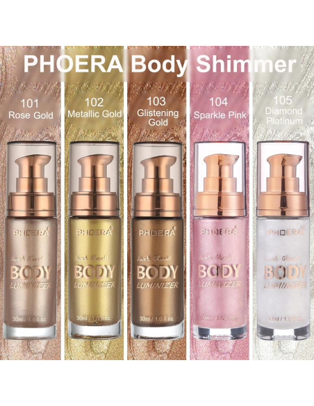 PHOERA Aceite Iluminador Bronceador para Cuerpo 28g