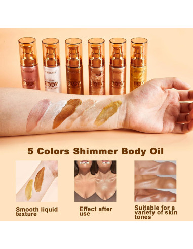 PHOERA Aceite Iluminador Bronceador para Cuerpo 28g