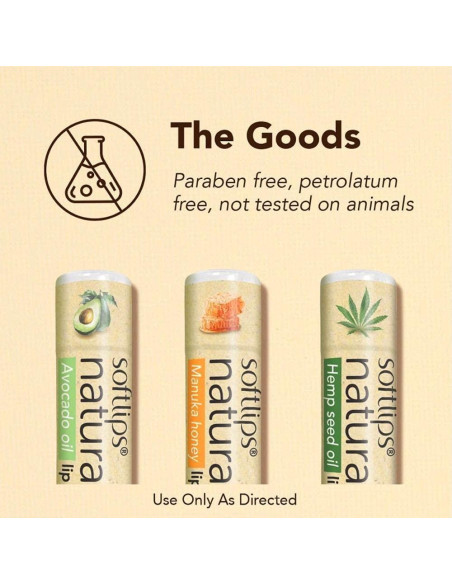 Bálsamo Labial Natural Softlips con Aceite de Aguacate 32g