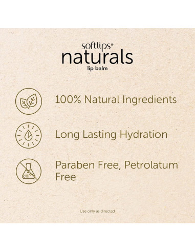 Bálsamo Labial Natural Softlips con Aceite de Aguacate 32g