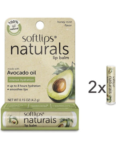 Bálsamo Labial Natural Softlips con Aceite de Aguacate 32g