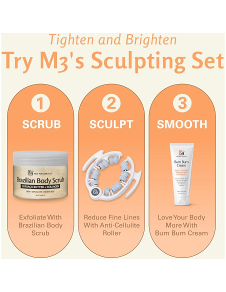 Exfoliante Corporal Brasileño M3 Naturals 453 g Hidratante