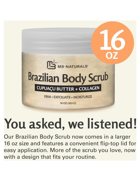 Exfoliante Corporal Brasileño M3 Naturals 453 g Hidratante