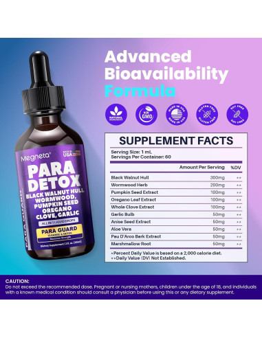 Gotas Herbales Nuez Negra 300mg Ajenjo 200mg - MEGNETA