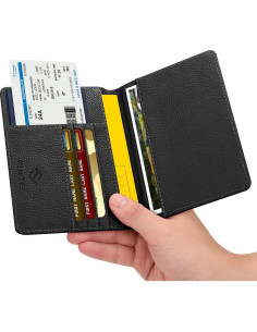 Fintie Porta Pasaporte Slim RFID Negro - Cartera de Viaje 2