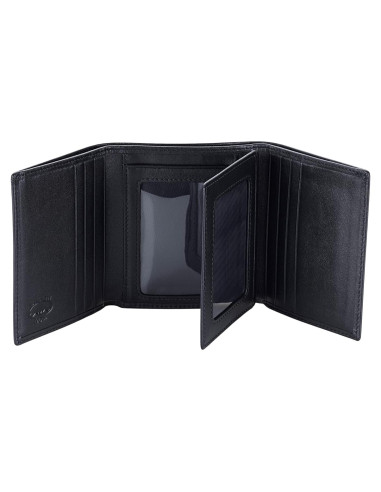 Billetera de cuero trifold Stealth Mode con bloqueo RFID