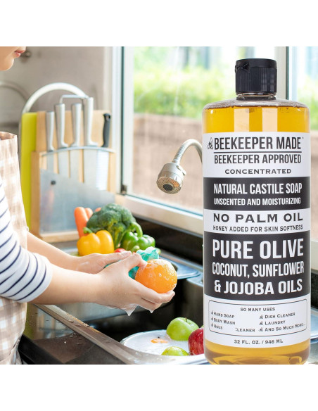 Jabón de Castilla Natural Beekeeper Made 946 ml Sin Fragancia