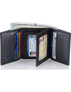 Billetera de cuero trifold Stealth Mode con bloqueo RFID 2