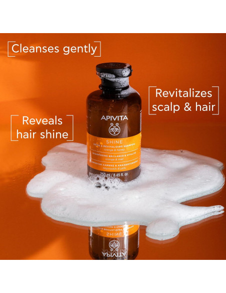 Champú Brillante Apivita 250 mL con Naranja y Miel Champú Brillante Apivita 250 mL con Naranja y Miel
