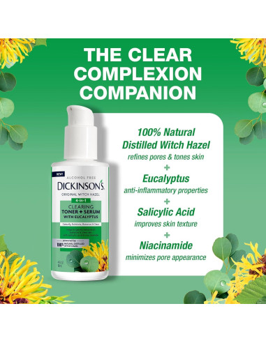 Tónico Limpiador Dickinson con Eucalipto 118 ml - Hamamelis 100% Natural