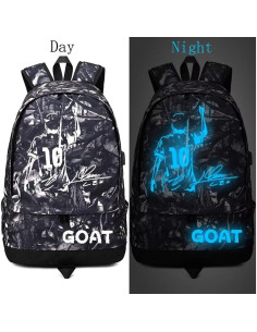 Mochila Luminosa Deportiva para Fútbol Gris 50x18x34 cm 2