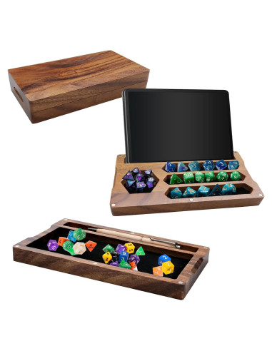 Caja de Dados de Nogal SENONAPO 2 Pcs 12.2x22.9x4.1cm