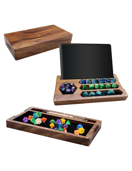 Caja de Dados de Nogal SENONAPO 2 Pcs 12.2x22.9x4.1cm