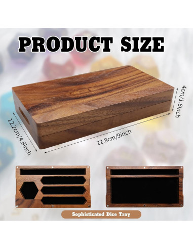 Caja de Dados de Nogal SENONAPO 2 Pcs 12.2x22.9x4.1cm