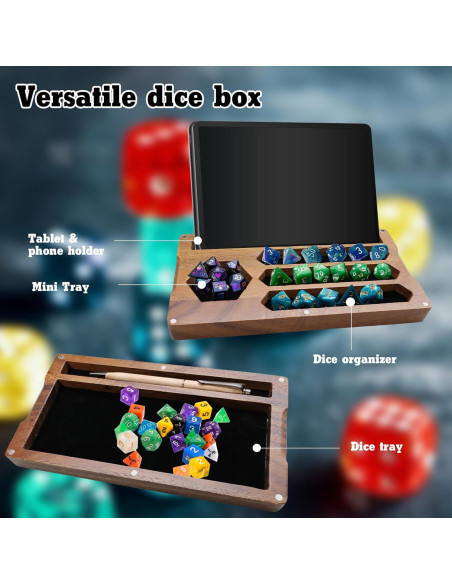 Caja de Dados de Nogal SENONAPO 2 Pcs 12.2x22.9x4.1cm