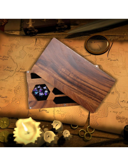 Caja de Dados de Nogal SENONAPO 2 Pcs 12.2x22.9x4.1cm