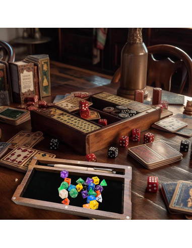 Caja de Dados de Nogal SENONAPO 2 Pcs 12.2x22.9x4.1cm