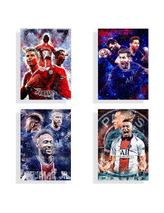 Conjunto de 4 Pósters de Fútbol SPIRIT - 25.4 x 20.3 cm