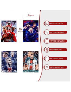 Conjunto de 4 Pósters de Fútbol SPIRIT - 25.4 x 20.3 cm 2