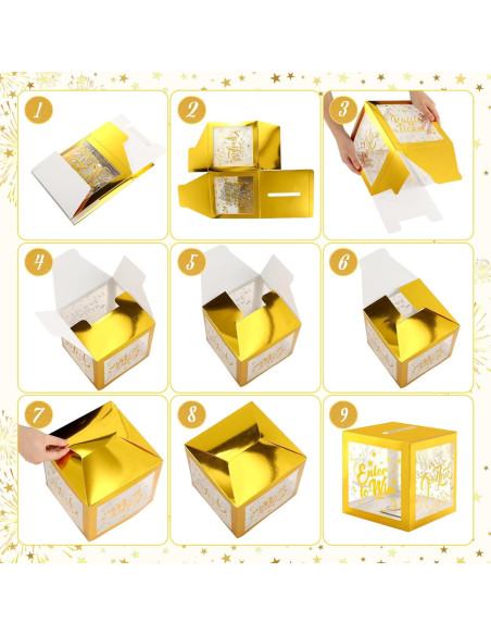 Caja de Rifa Spiareal Blanca y Dorada con 36 Tarjetas