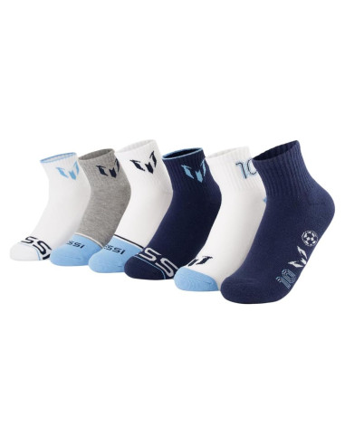Calcetines de Tobillo Messi para Niños - Paquete de 6 - Suaves y Elásticos