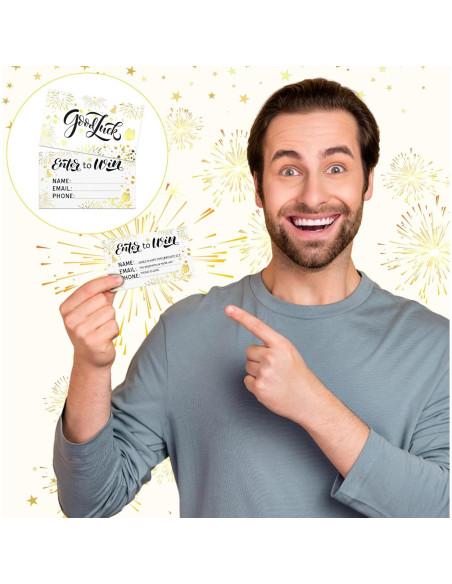 Caja de Rifa Spiareal Blanca y Dorada con 36 Tarjetas