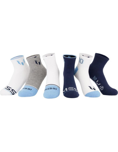 Calcetines de Tobillo Messi para Niños - Paquete de 6 - Suaves y Elásticos