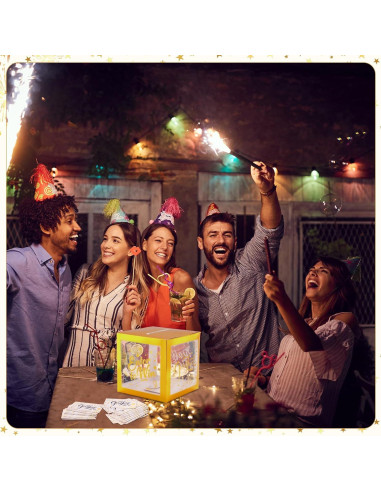 Caja de Rifa Spiareal Blanca y Dorada con 36 Tarjetas