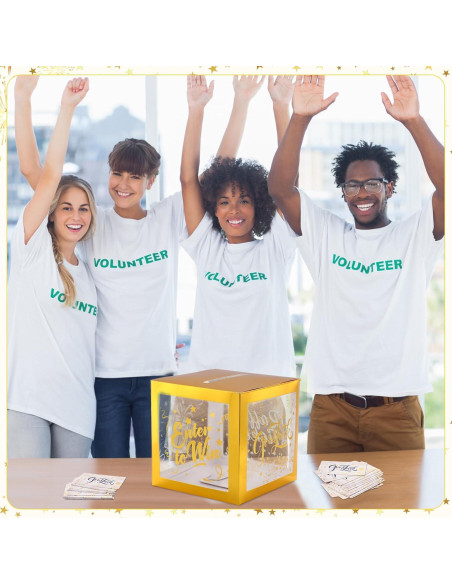 Caja de Rifa Spiareal Blanca y Dorada con 36 Tarjetas