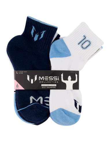 Calcetines de Tobillo Messi para Niños - Paquete de 6 - Suaves y Elásticos