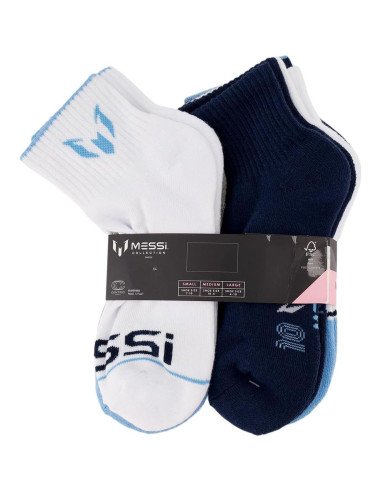 Calcetines de Tobillo Messi para Niños - Paquete de 6 - Suaves y Elásticos