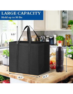 Bolsas de Compras Reutilizables WISELIFE 10 Piezas 22.68 kg 2