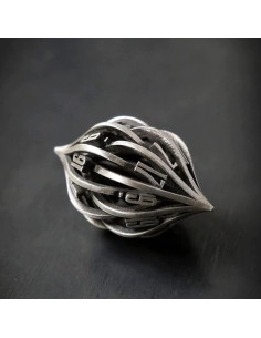 Juego de Dados Poliedricos de Metal Thyggzjbs Plata Antigua 2