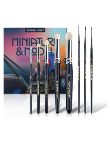 Set de Pinceles Secos Transon 8 Piezas para Miniaturas