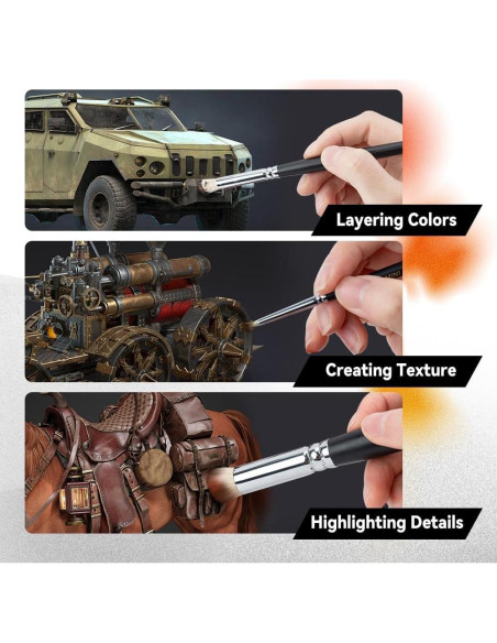 Set de Pinceles Secos Transon 8 Piezas para Miniaturas