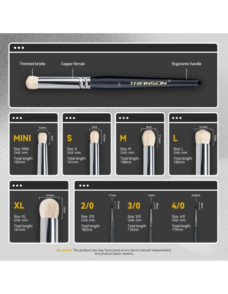 Set de Pinceles Secos Transon 8 Piezas para Miniaturas