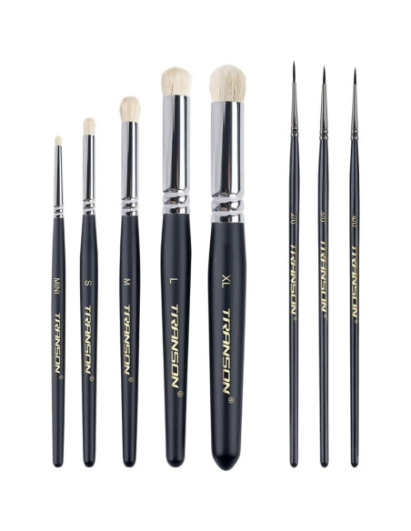 Set de Pinceles Secos Transon 8 Piezas para Miniaturas