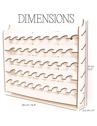Organizador de Pinturas Hartem - Soporte Acrílico Pared 43 Botellas