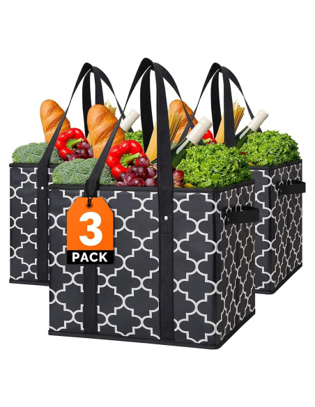 Bolsas de Compras Reutilizables WiseLife 3-Pack Plegables 15 kg